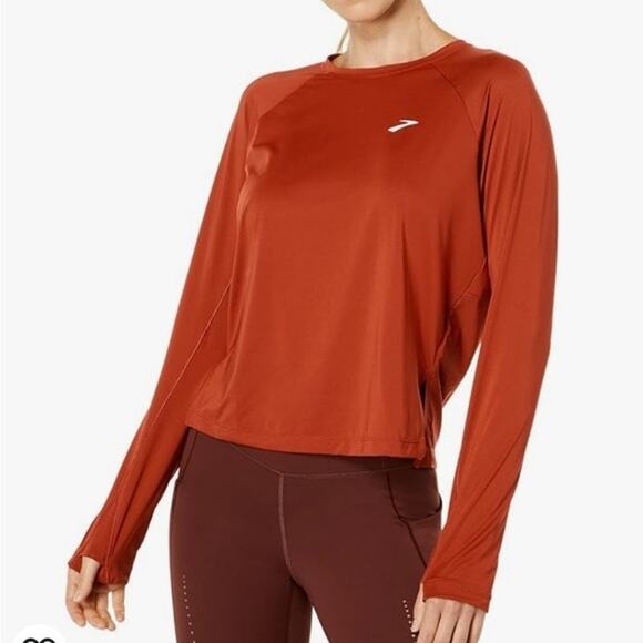 Brooks Women's Sprint Free Long Sleeve  XL Copper Running Sustainable Gym NWT - Picture 1 of 10